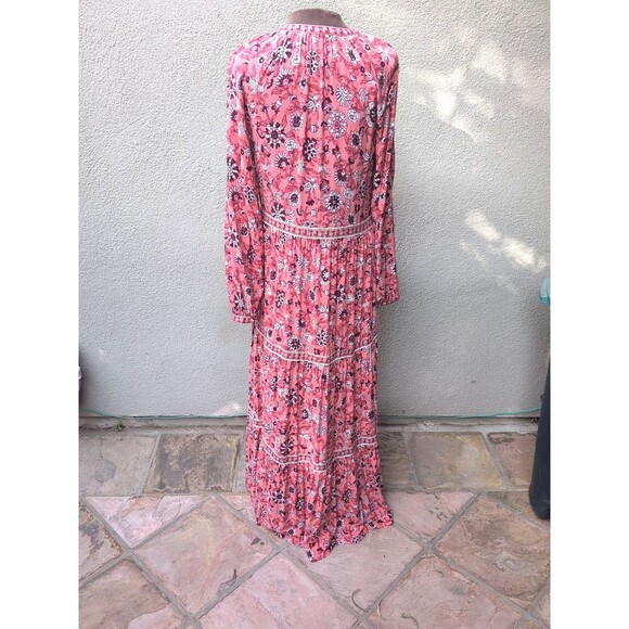 OLD NAVY Dress M Tallfloral Tiered Midi Maxi Puff Sleeve Peasant Cottagecore - Picture 6 of 9
